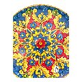 Piatto ornamentale da parete in ceramica siciliana decoro floreale blu e giallo Produzione artigianale di Santo Stefano di Camastra Diametro 37cm