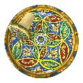 Sottobottiglia con tappo in ceramica siciliana decoro ornato barocco Produzione artigianale di Santo Stefano di Camastra Diametro 12cm