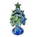 Albero di Natale fico d'india decoro verde e blu Produzione artigianale di Santo Stefano di Camastra h.30