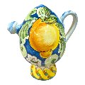 Bummulo malandrino in ceramica con limoni decoro azzurro Produzione artigianale di Santo Stefano di Camastra h.15cm