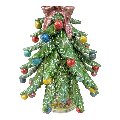 Albero di natale in ceramica siciliana decorato con madreperla palline multicolor Produzione artigianale  di Caltagirone h.28cm
