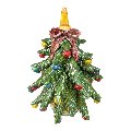 Albero di natale in ceramica siciliana decorato con madreperla palline multicolor Produzione artigianale  di Caltagirone h.28cm