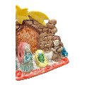 Presepe in ceramica siciliana capanna natività Produzione artigianale di Caltagirone h.15cm