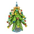 Albero di natale in ceramica siciliana decorato palline multicolor Produzione artigianale di Caltagirone h.28cm