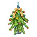 Albero di natale in ceramica siciliana decorato palline multicolor Produzione artigianale di Caltagirone h.28cm