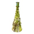 Candeliere in ceramica con limoni decoro verde lime kaleido Produzione artigianale di Santo Stefano di Camastra h.35cm