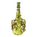 Candeliere in ceramica con limoni decoro verde lime kaleido Produzione artigianale di Santo Stefano di Camastra h.35cm