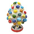 Pigna siciliana in ceramica multicolor con base decorata Produzione artigianale di Caltagirone h.12cm