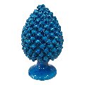 Pigna decoro blu antico in ceramica siciliana monocolore Produzione artigianale di Caltagirone h.35cm