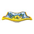 Svuotatasche/porta caramelle in ceramica siciliana decoro con limoni Produzione artigianale di Caltagirone 21 x 21