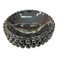 Ciotola pigna svuotatasche o porta caramelle in ceramica siciliana decoro nero monocolore Produzione artigianale di Santo Stefano di Camastra Diametro 18cm