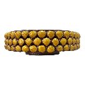 Ciotola pigna svuotatasche o porta caramelle in ceramica siciliana decoro giallo oro e mattone Produzione artigianale di Santo Stefano di Camastra Diametro 18cm