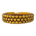 Ciotola pigna svuotatasche o porta caramelle in ceramica siciliana decoro giallo oro e mattone Produzione artigianale di Santo Stefano di Camastra Diametro 18cm