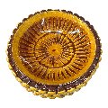 Ciotola pigna svuotatasche o porta caramelle in ceramica siciliana decoro giallo oro e mattone Produzione artigianale di Santo Stefano di Camastra Diametro 18cm