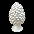 Pigna bianca monocolore in ceramica siciliana Produzione artigianale di Caltagirone h.35 cm