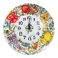 Orologio da parete in ceramica siciliana decoro con frutta Produzione artigianale di Caltagirone Diametro 37cm
