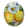 Uovo di Pasqua in ceramica siciliana decoro limoni e margherite Produzione artigianale di Santo Stefano di Camastra h.15cm