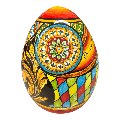 Uovo di Pasqua in pregiata ceramica siciliana decoro Sicilian Folk Produzione artigianale di Caltagirone h.25cm