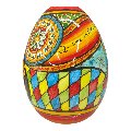 Uovo di Pasqua in pregiata ceramica siciliana decoro Sicilian Folk Produzione artigianale di Caltagirone h.25cm