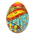 Uovo di Pasqua in pregiata ceramica siciliana decoro Sicilian Folk Produzione artigianale di Caltagirone h.25cm