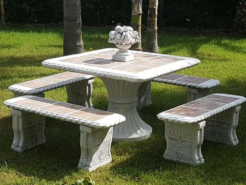 TAVOLO E PANCHE RETTE E CON SPALLIERA GOLDEN