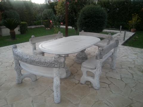 TAVOLO E PANCHE RETTE E CON SPALLIERA GOLDEN