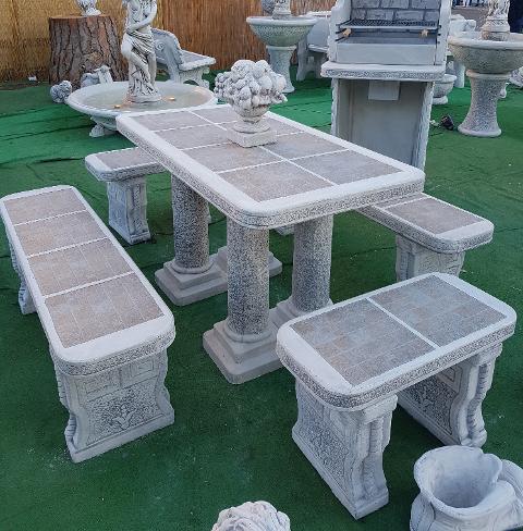 TAVOLO E PANCHE RETTE E CON SPALLIERA GOLDEN