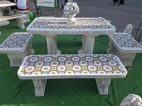 TAVOLO E PANCHE RETTE E CON SPALLIERA GOLDEN