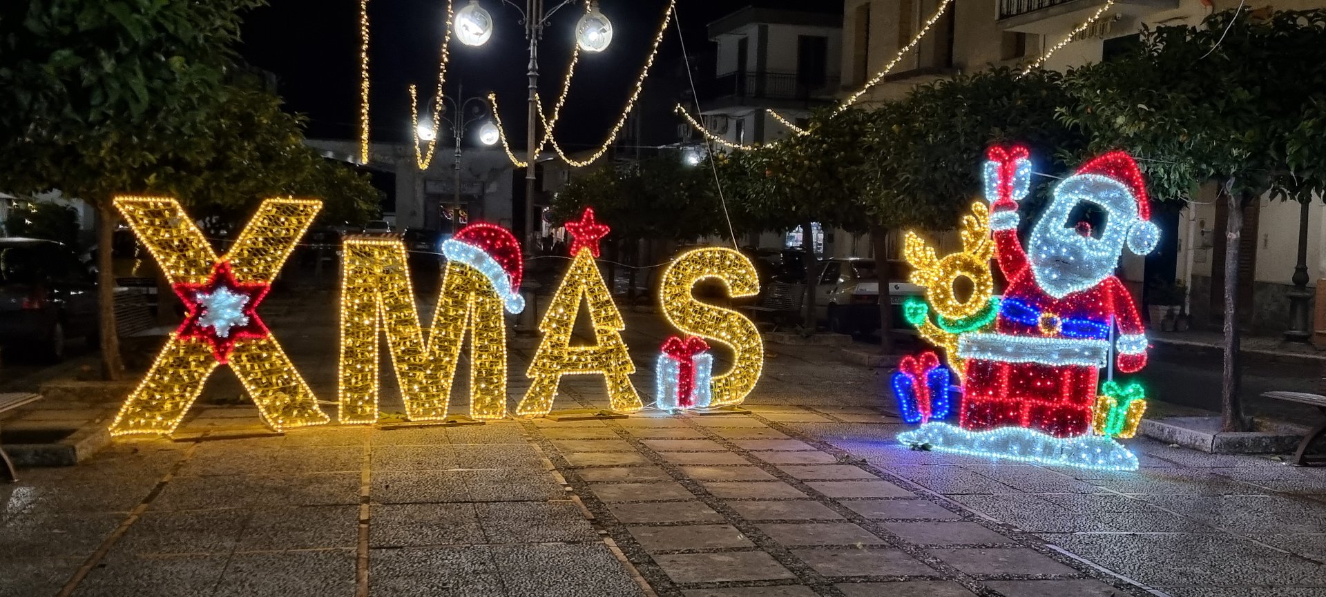 SCRITTA XMAS 2D PAVIMENTO Luminarie Natalizie per Piazze