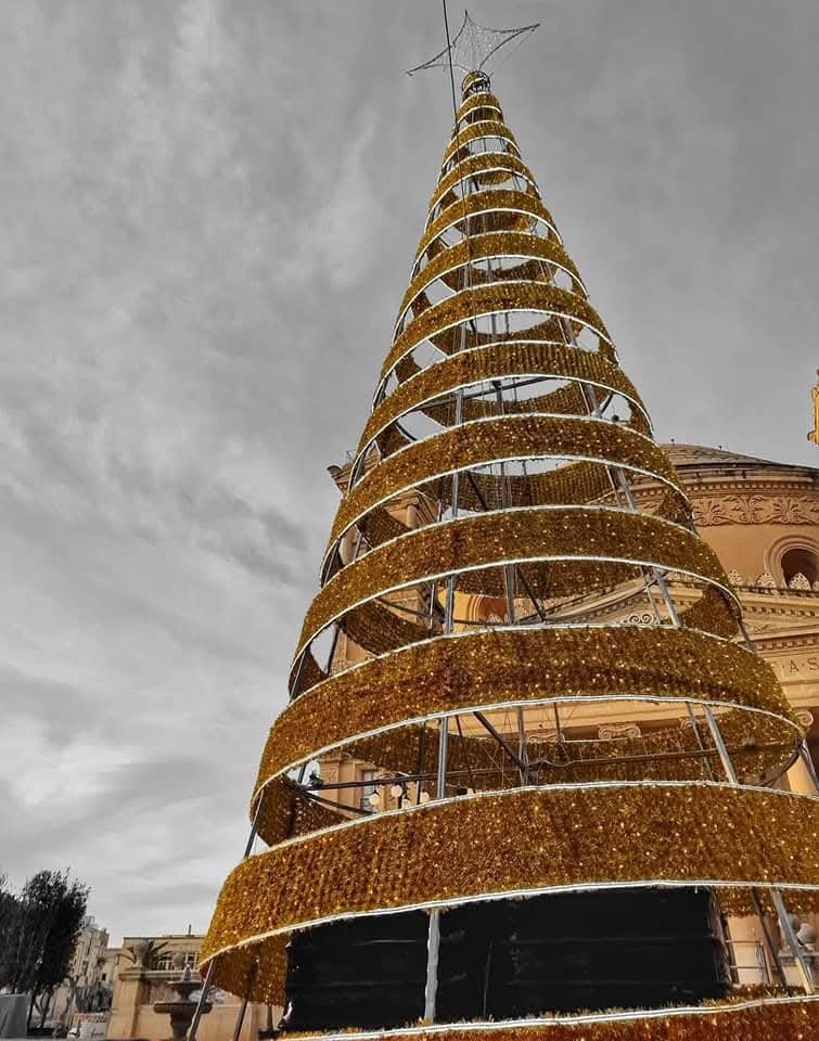 ALBERO SPIRALE MALTA 3D 12Mt Luminarie Natalizie per Piazze