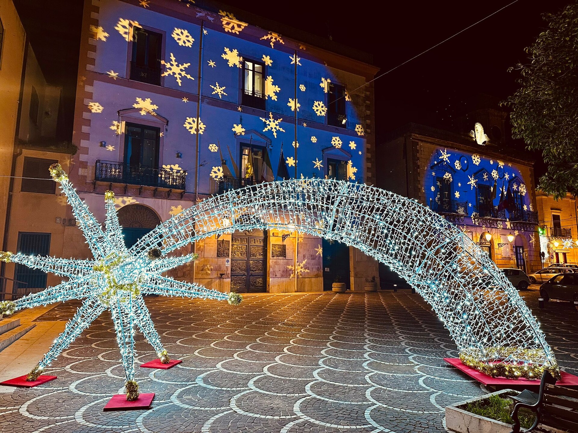 STELLA POLARE 3D CON SCIA Luminarie Natalizie per Piazze