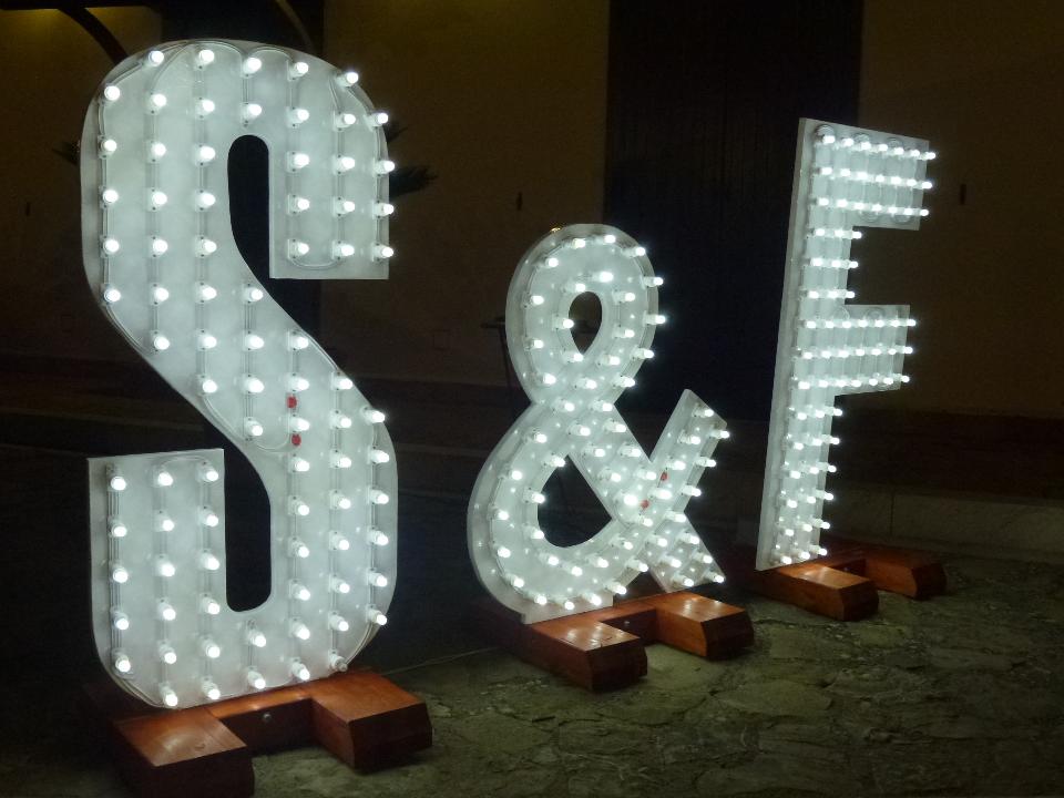 ACRONIMO INIZIALE SPOSI Luminarie Matrimonio