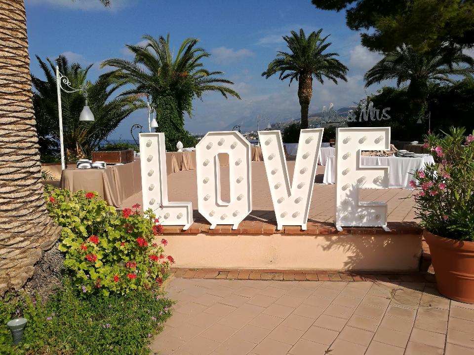 SCRITTA LOVE 3D Classica Luminarie Matrimonio