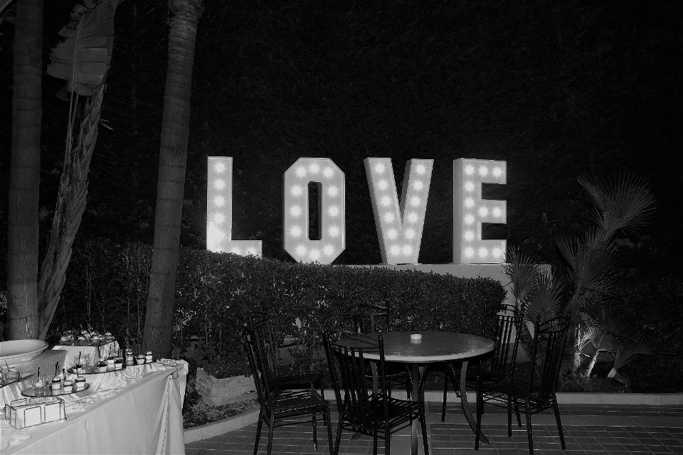 SCRITTA LOVE 3D Classica Luminarie Matrimonio