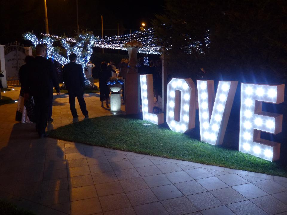 SCRITTA LOVE 3D Classica Luminarie Matrimonio