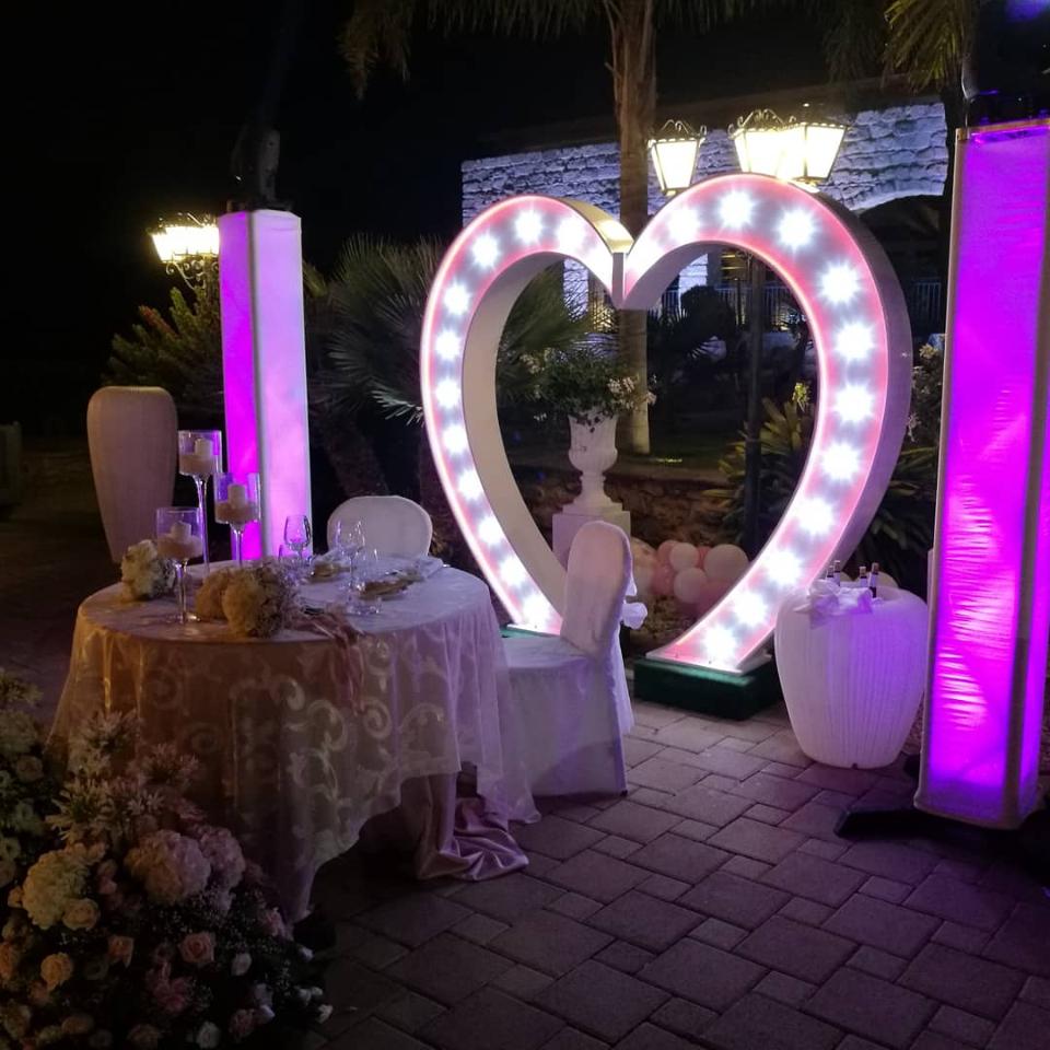 CUORE LUMINOSO 3D Classico Luminarie Matrimonio