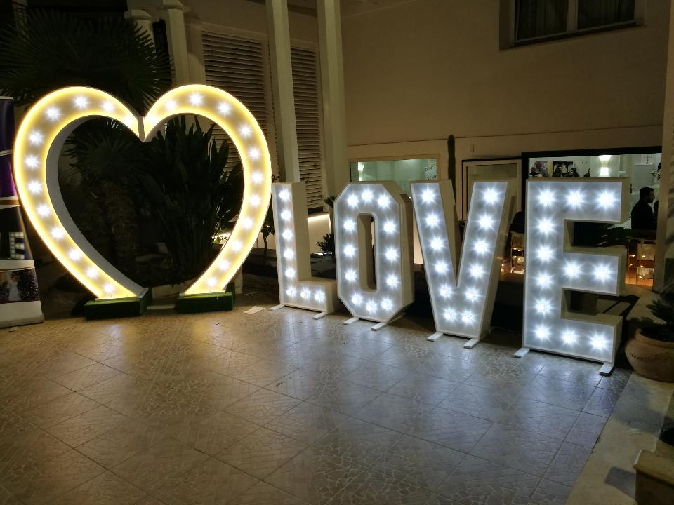 CUORE LUMINOSO 3D Classico Luminarie Matrimonio