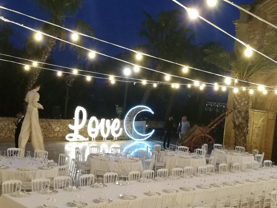 SCRITTA LOVE CORSIVO Luminarie Matrimonio