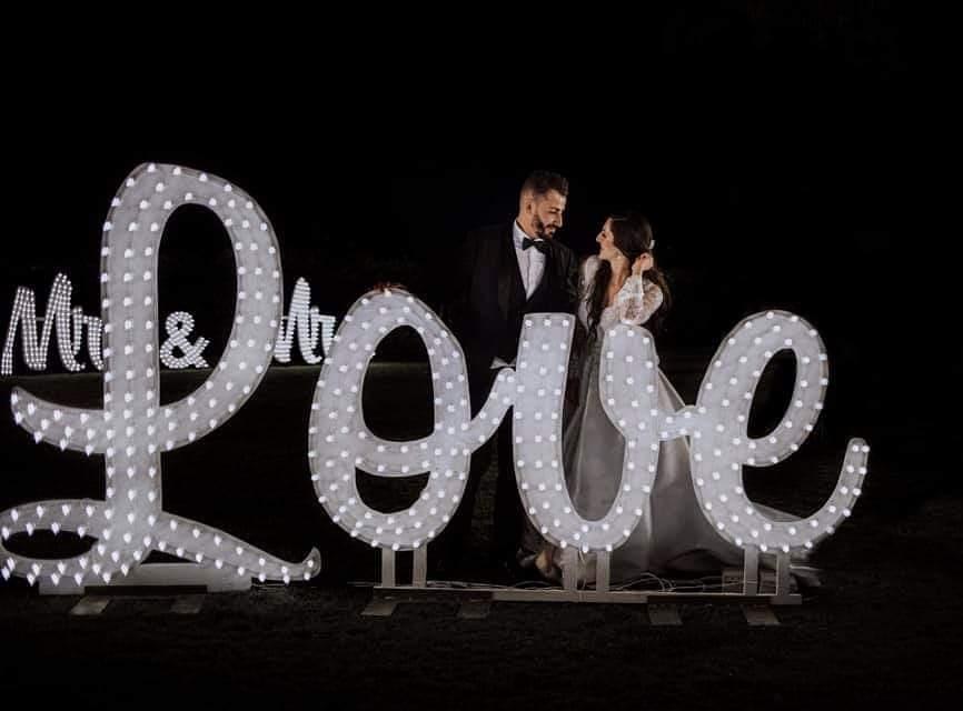 SCRITTA LOVE CORSIVO Luminarie Matrimonio