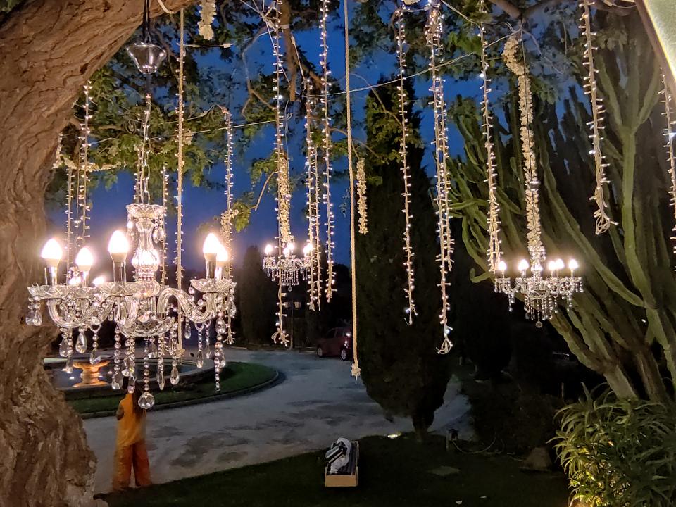 LAMPADARIO CRISTALLO CANDELIERE SOSPENSIONE PIANTANA Luminarie Matrimonio