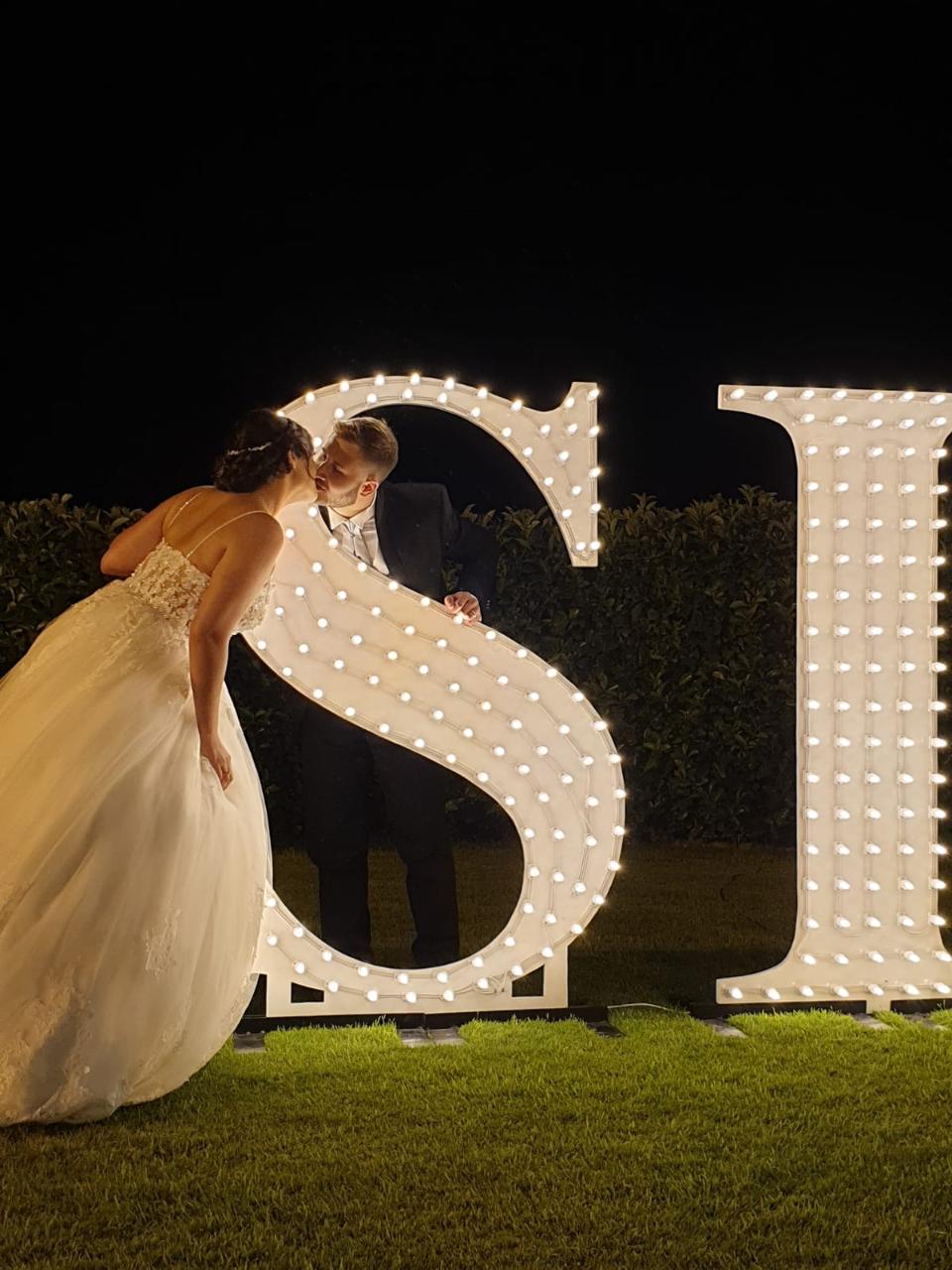 SCRITTA SI LETTERE LUMINOSE GIGANTI Luminarie Matrimonio