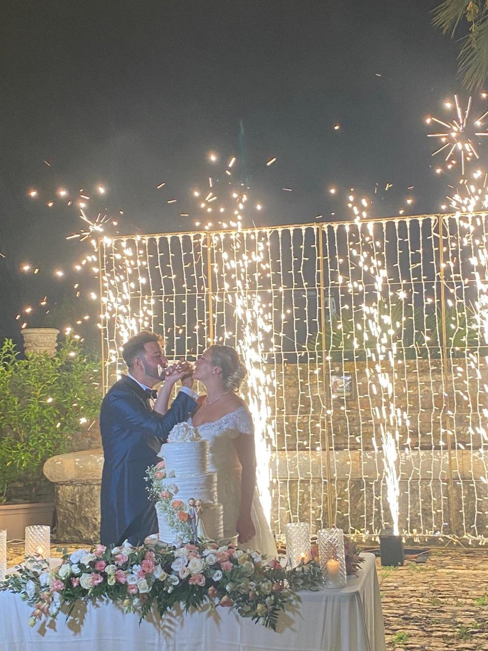 FONTANE A FREDDO LUMINOSE INGRESSO SPOSI TAGLIO TORTA Luminarie Matrimonio
