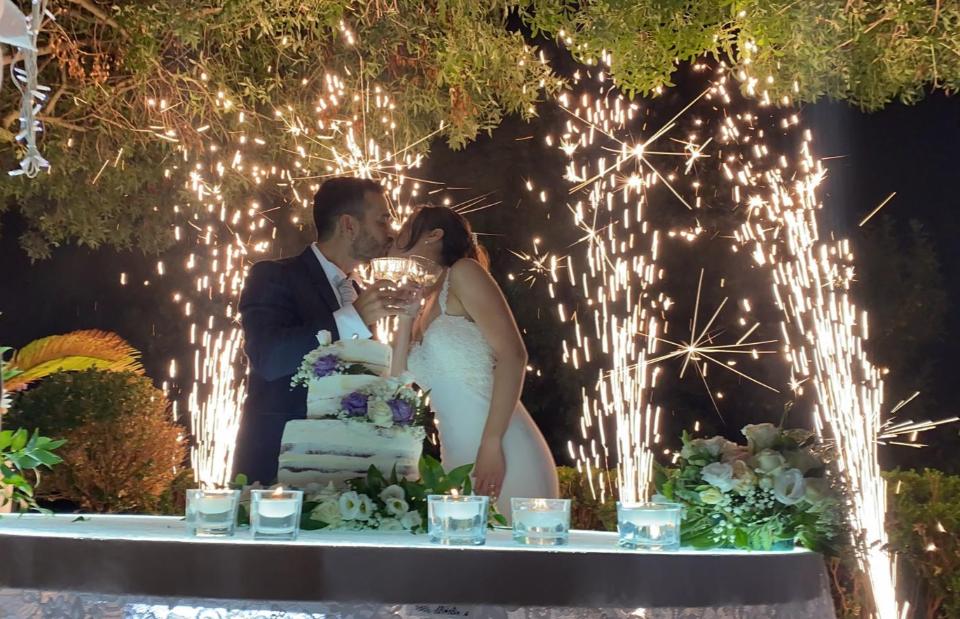 FONTANE A FREDDO LUMINOSE INGRESSO SPOSI TAGLIO TORTA Luminarie Matrimonio