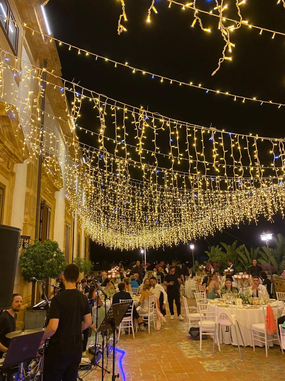 CIELO STELLATO con TENDINE ICE LIGHT TETTO DI LUCI Luminarie Matrimonio