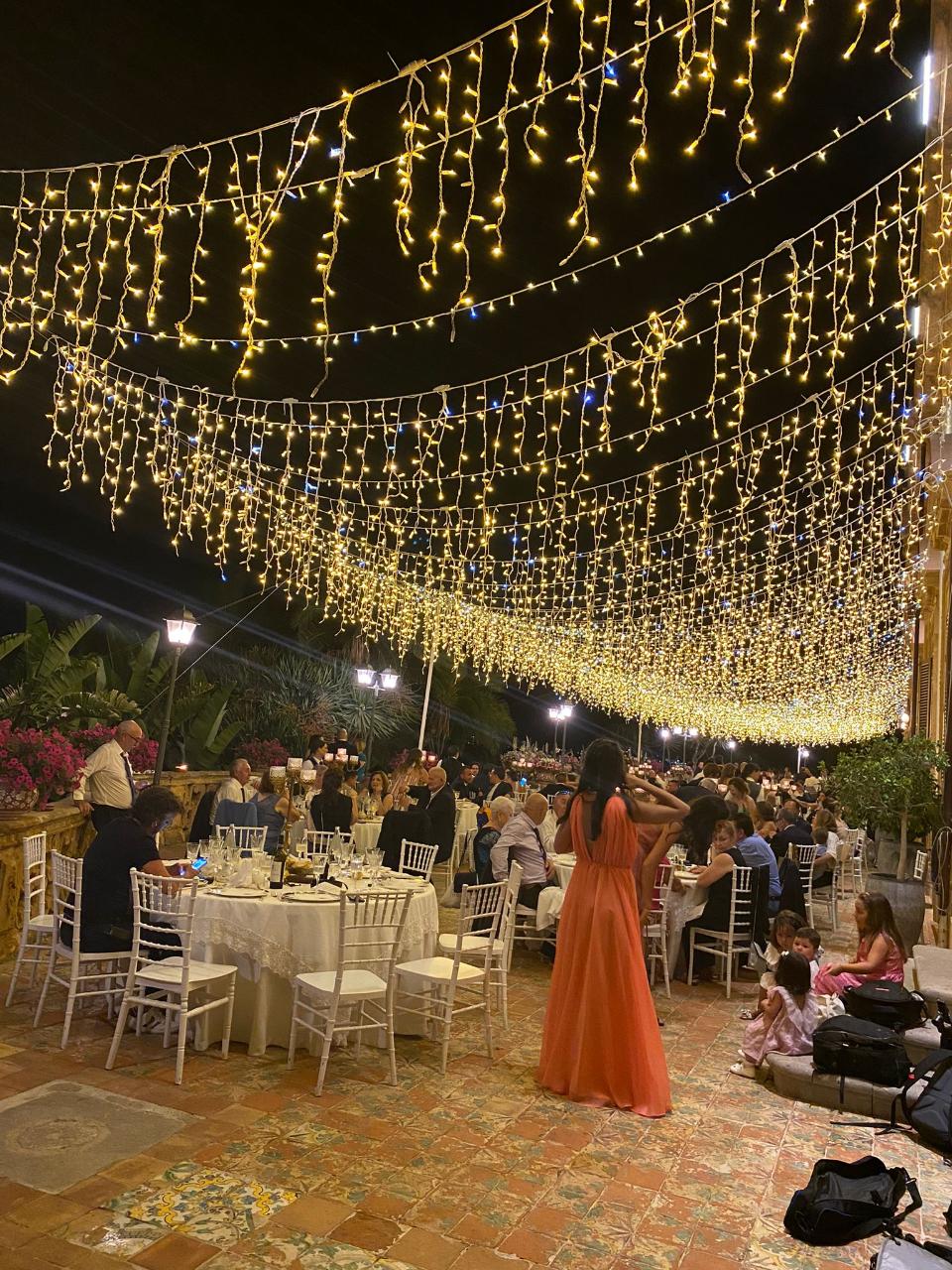 CIELO STELLATO con TENDINE ICE LIGHT TETTO DI LUCI Luminarie Matrimonio