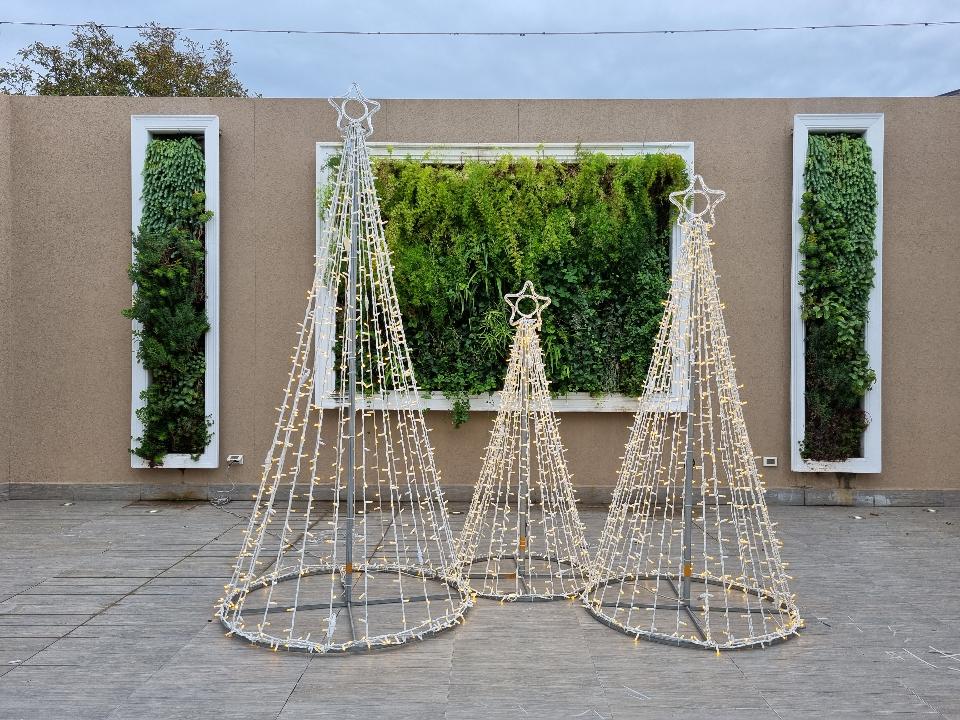 TRIS ALBERI CON STRINGHE Luminarie Natalizie per Piazze