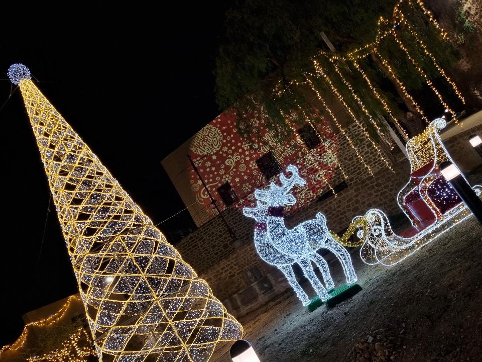 COPPIA RENNE CON SLITTA E SEDUTA Luminarie Natalizie per Piazze