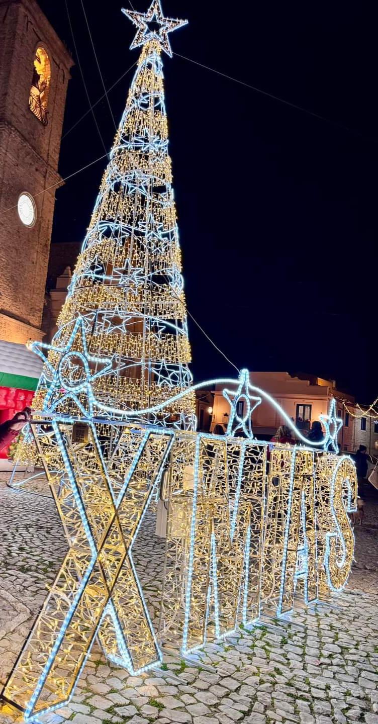 ALBERO CON GIRO STELLARE 12Mt Luminarie Natalizie per Piazze