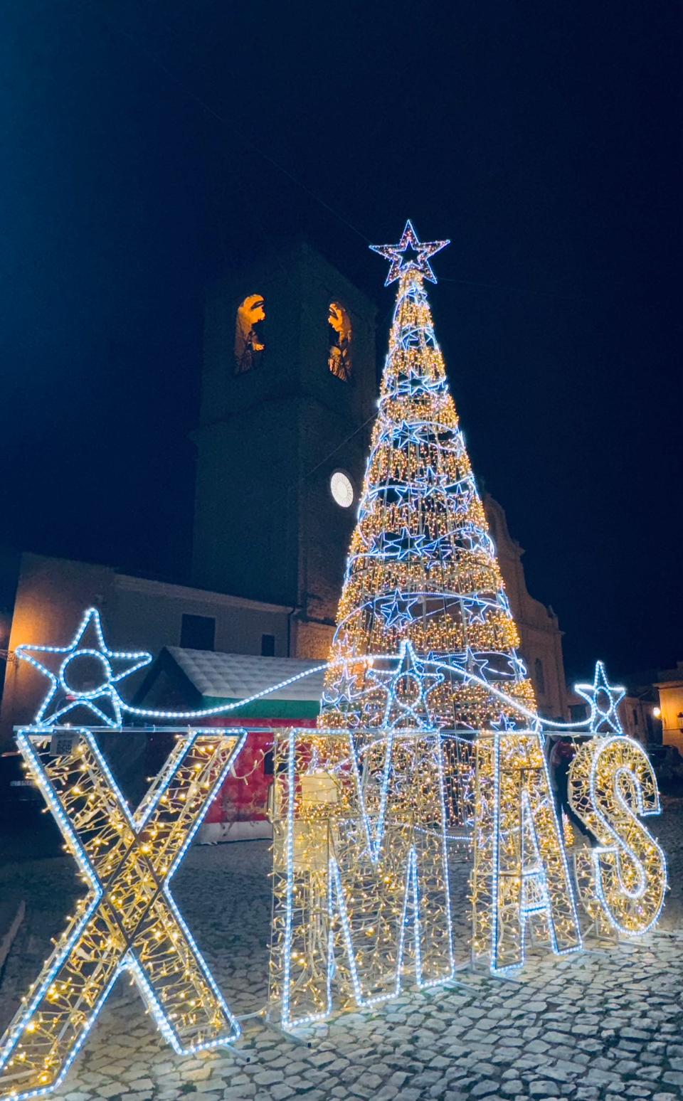 ALBERO CON GIRO STELLARE 12Mt Luminarie Natalizie per Piazze