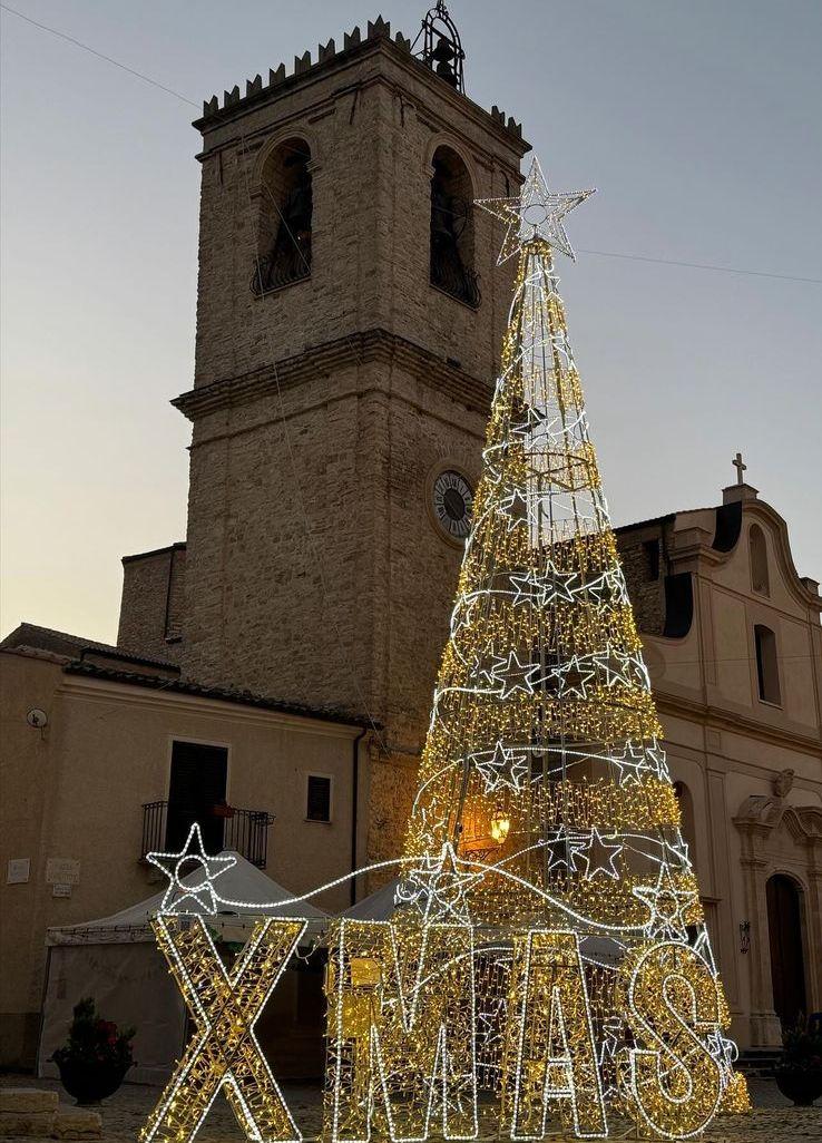 ALBERO CON GIRO STELLARE 12Mt Luminarie Natalizie per Piazze